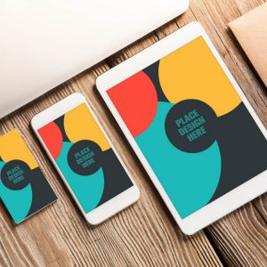 mockup Business Card and Apple Devices