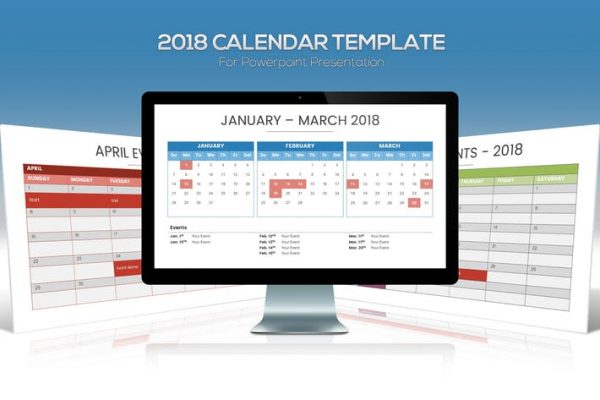 2018 Calendar Powerpoint Template