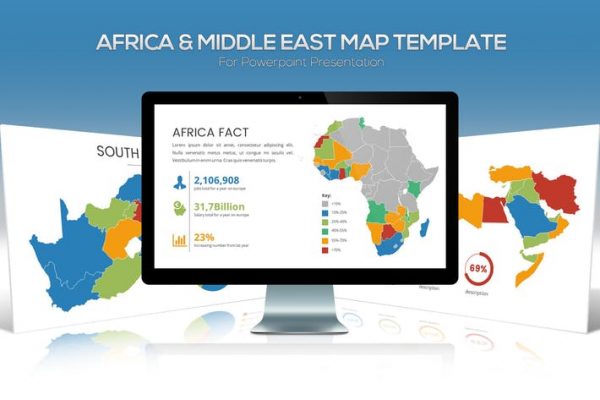 Africa & Middle East Maps for Powerpoint