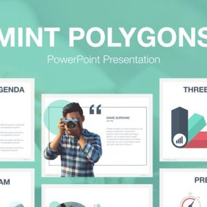 Mint Polygons PowerPoint Template